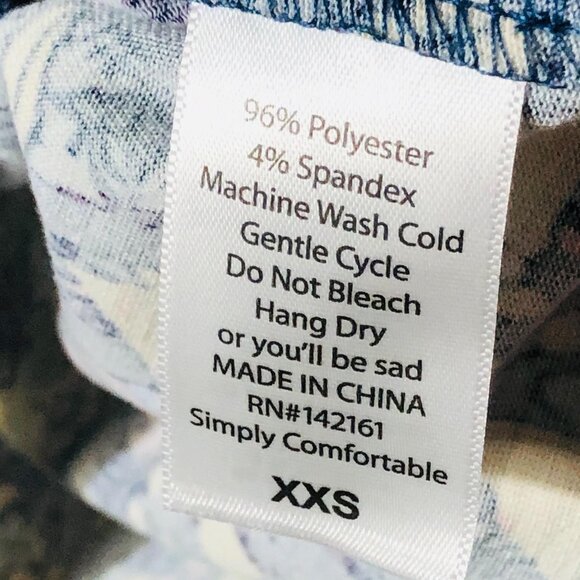 LuLaRoe Julia dress short sleeve geometric blue & pink size xxs new READ - Picture 5 of 12